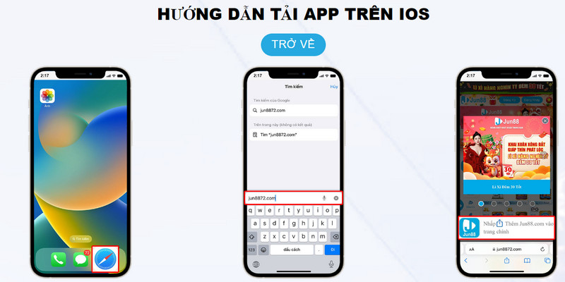 Thao tác cài ứng dụng cho IOS từ Jun88